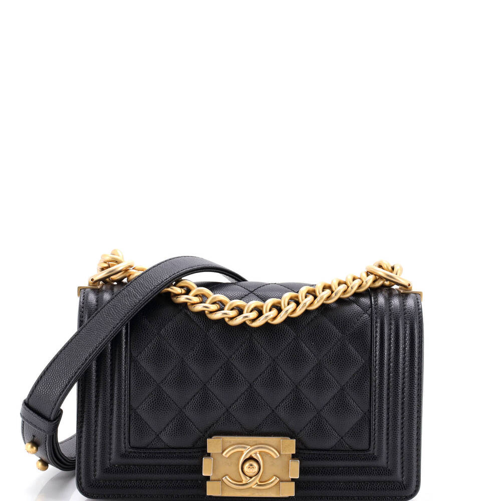 Chanel Small Boy Flap Bag Quilted Caviar